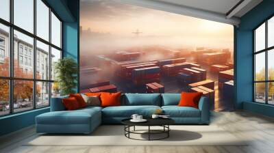 Business logistics, warehouse industrial and logistics companies Wall mural