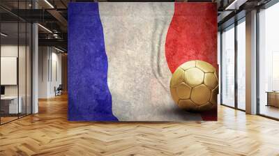 grunge flag of france and ball Wall mural