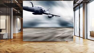 Military airplan on the speed Wall mural