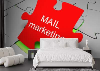 mail marketing on puzzle background 3d Wall mural