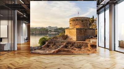 Antalya, Turkey. Houses in the Historical Distirict of Antalya Kaleici, Turkey. Old town of Antalya is a popular destination among tourists. Wall mural