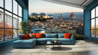 Panorama of Florence at sunrise from Michelangelo Square. The best view in the world. Wall mural