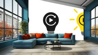 Refresh signs in light bulb icon. Lamp icons set. Illustration.	 Wall mural