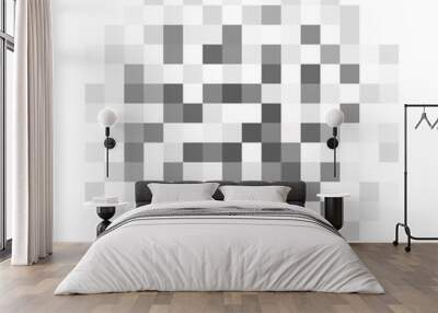 Round shaped censor blur effect pattern. Pixel checkered mosaic texture hiding prohibited content. Parental control, adult only, censorship or privacy concept Wall mural