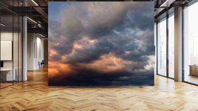 Dramatic sky with stormy clouds Wall mural