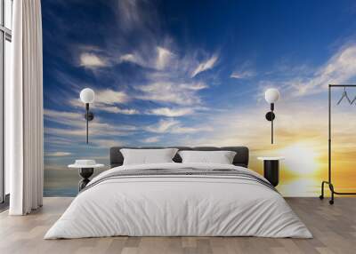 Sky background on sunset. Wall mural