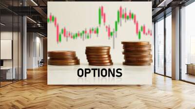 Stock options trading is shown using the text Wall mural