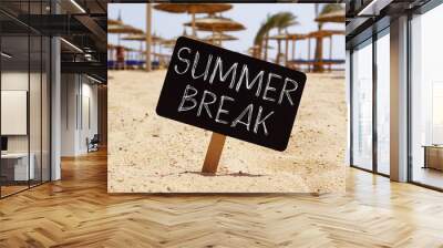 Summer break is shown using the text Wall mural