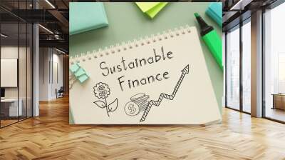 Sustainable finance is shown on the business photo using the text Wall mural