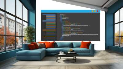 HTML code website. Coding, programming  concept. Vector illustration. Wall mural