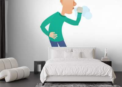 man sneezes Wall mural