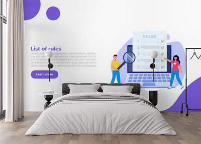 Regulation Compliance, list of rules law concept. Vector Illustrations Wall mural