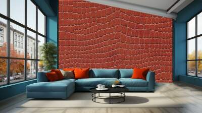 terracotta reptile skin. crocodile leather texture background Wall mural