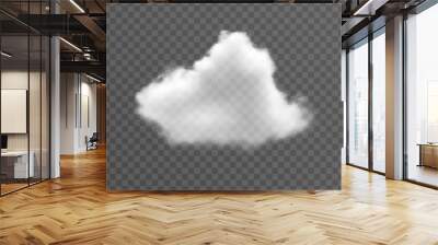 Vector cloud png. Realistic cloud, smoke or fog on an isolated transparent background. Wall mural