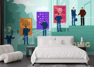 Vector illustration of the onboarding process following candidate selection Wall mural