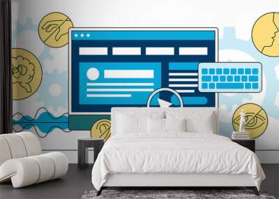 web accessibility flat vector illustration and coded so that people with disabilities can use them Wall mural