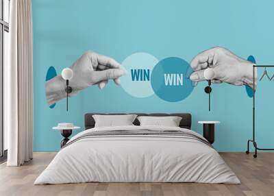 Win win solution. Negotiation or conflict resolution concept Wall mural