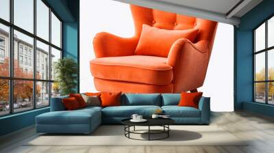 photography of an orange armchair isolated on a transparent background Wall mural