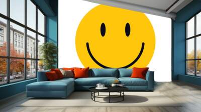 Yellow smiley face for your design. Concept illustration. Сharacter for web or card design. Graphic element for background Wall mural