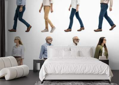 A confident and stylish group people, both men and women, standing together. Wall mural