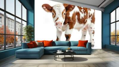 spotted cow isolated on white background Wall mural