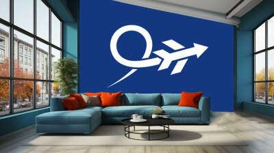 Logo airplane design. Illustration of flight aircraft as a symbol of aviation  Wall mural