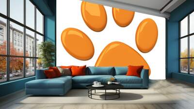 Orange pet paw, 3d Wall mural