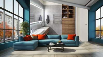 Stylish bathroom in modern style Wall mural