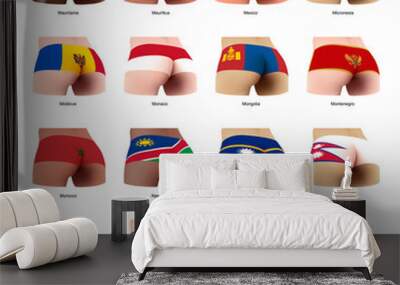 buttock with flag Wall mural