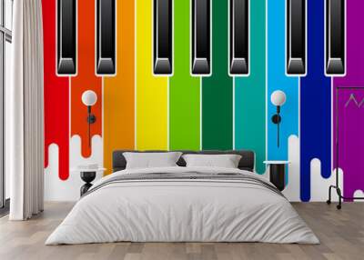 Rainbow piano keyboard Wall mural