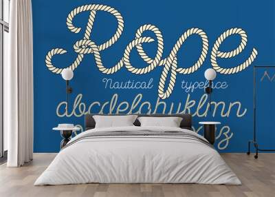 rope alphabet vector font Wall mural