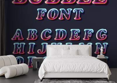 Surreal glass bubble font Wall mural