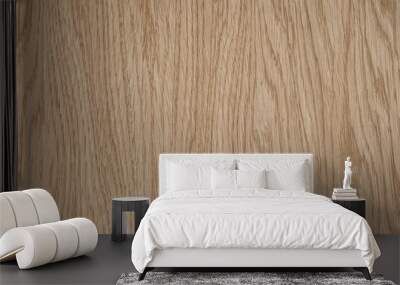 Natural light oak wood texture on furniture surface as background image. Copy, empty space for text Wall mural