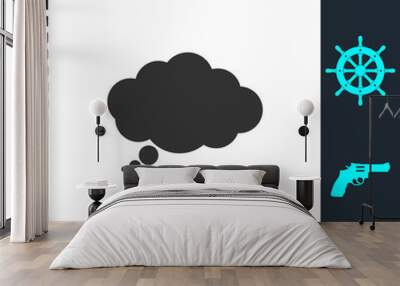 Thought bubble icon flat Wall mural