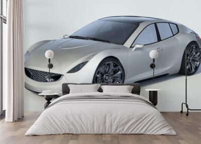 3D rendering of a brand-less generic concept car in studio environment Wall mural