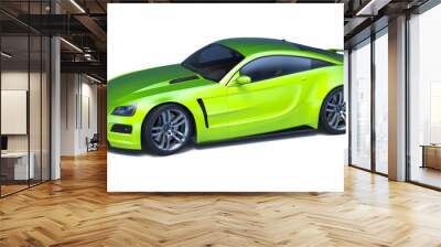 3D rendering of a brand-less generic concept car in studio environment Wall mural