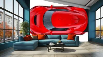 3D rendering of a brand-less generic concept car in studio environment Wall mural