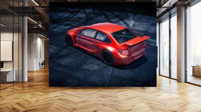 3D rendering of a brand-less generic concept car Wall mural