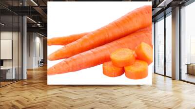 carrots on a white background Wall mural