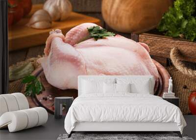 raw chicken whole Wall mural