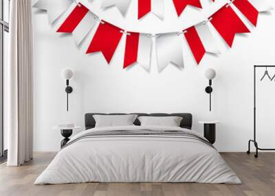 Vector Illustration of Poland Independence Day. Garland with the flag of Poland on a white background.

 Wall mural