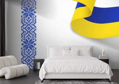 Vector Illustration of  Ukraine Independence Day. National pattern.
 Wall mural