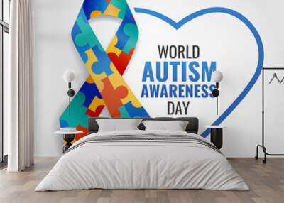 Vector Illustration of World autism awareness day. 
 Wall mural