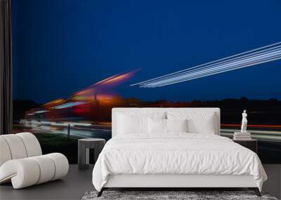 Speed Traffic - light trails on motorway Wall mural