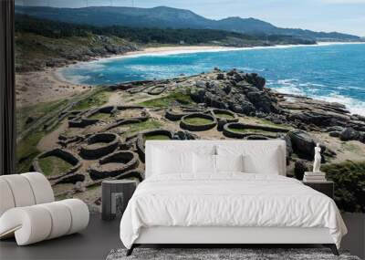 Castro de Baroña and Atlantic Ocean in Galicia Wall mural