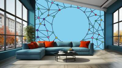 Abstract geometric background. Plexus mesh backdrop. Vector Wall mural