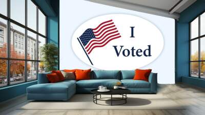 I voted sticker with us american flag. Wall mural