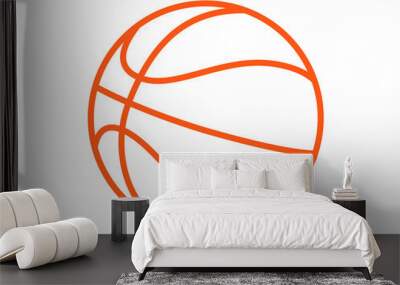 Outline basketball ball icon. Set of basketball ball symbols. Wall mural