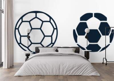 Soccer ball icon. Football game ball icons Wall mural