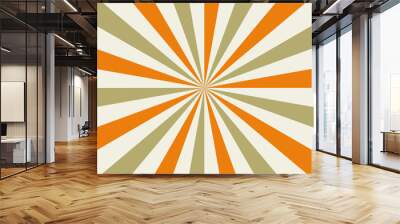 Sunburst or sun burst retro background. Ray stripes. Wall mural